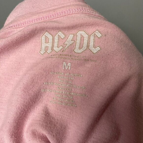 AC/DC Womens Short Sleeve Split V-Neck Pink T-Shirt Size M - Picture 4 of 4